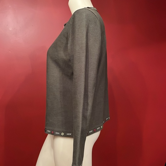 EUC Christopher & Banks olive green for zip cardigan - Picture 6 of 14